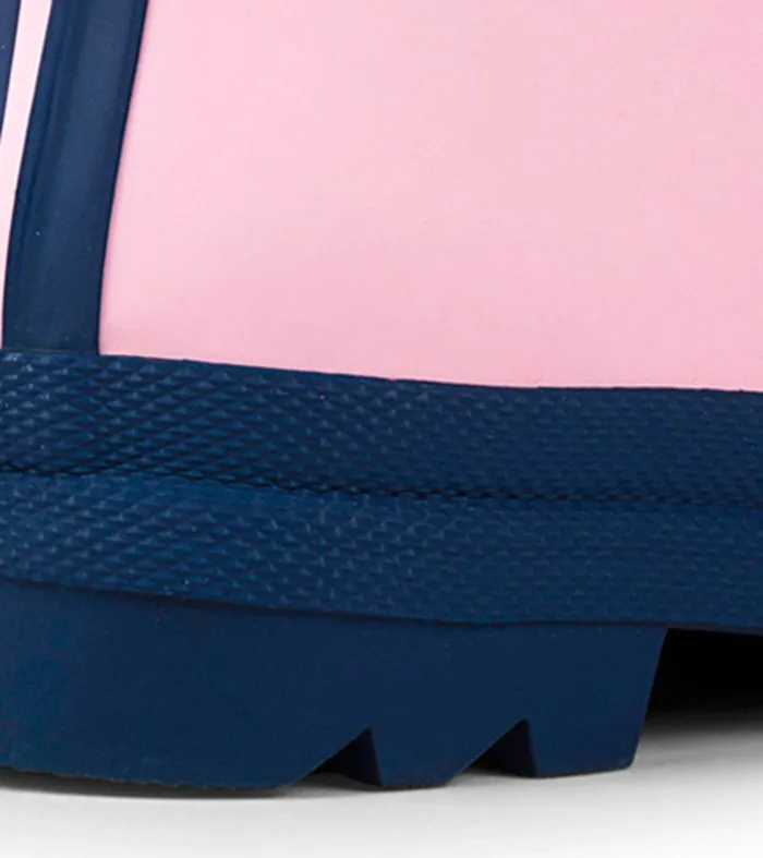 Kids Pink and Navy Matte Rain Boots Hatley