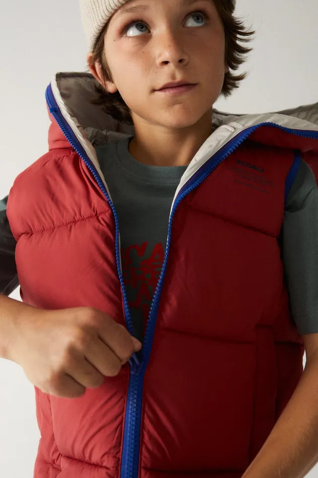 Kids Red Zippy Vest Ecoalf Coats And Jackets