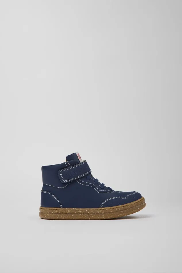 Kids Runner Dark Blue Leather And Nubuck Ankle Boots For Kids Camper Boots Kids Runner Dark Blue Leather And Nubuck Ankle Boots For Kids Camper Boots