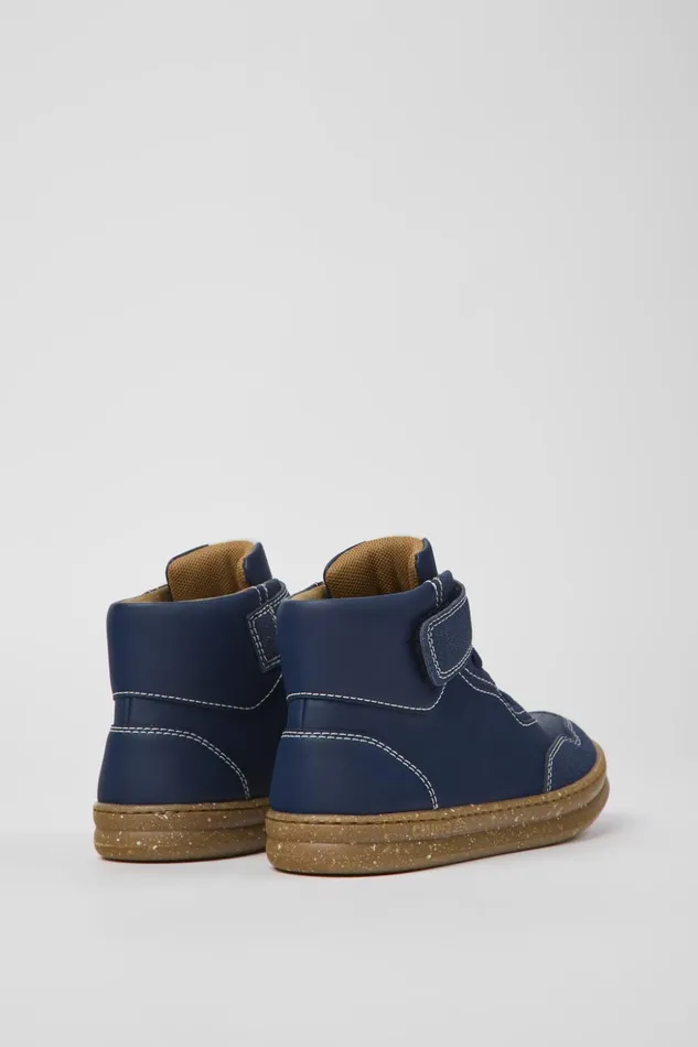 Kids Runner Dark Blue Leather And Nubuck Ankle Boots For Kids Camper Boots Kids Runner Dark Blue Leather And Nubuck Ankle Boots For Kids Camper Boots