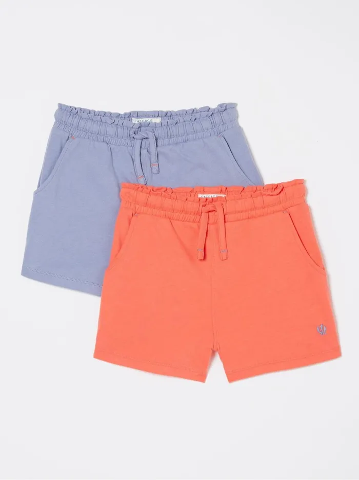 Kids Shorts Fat Face OrangeBlue Jersey Shorts 2 Pack