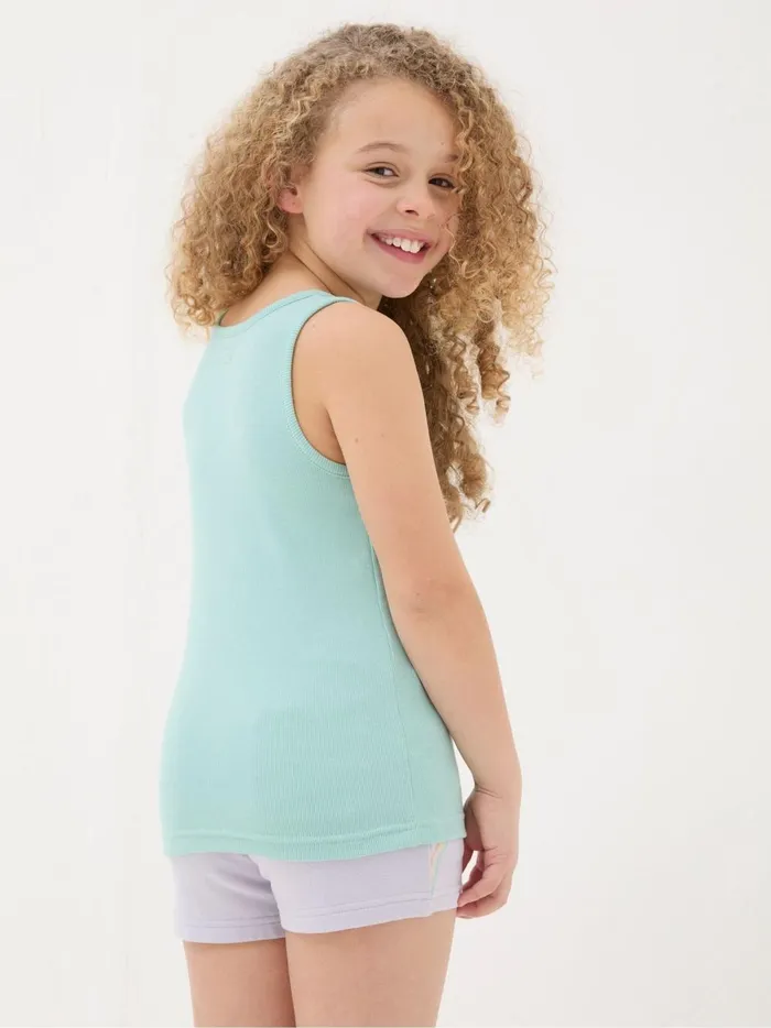 Kids Tops and TShirts Fat Face Pink Rib Vests 3 Pack