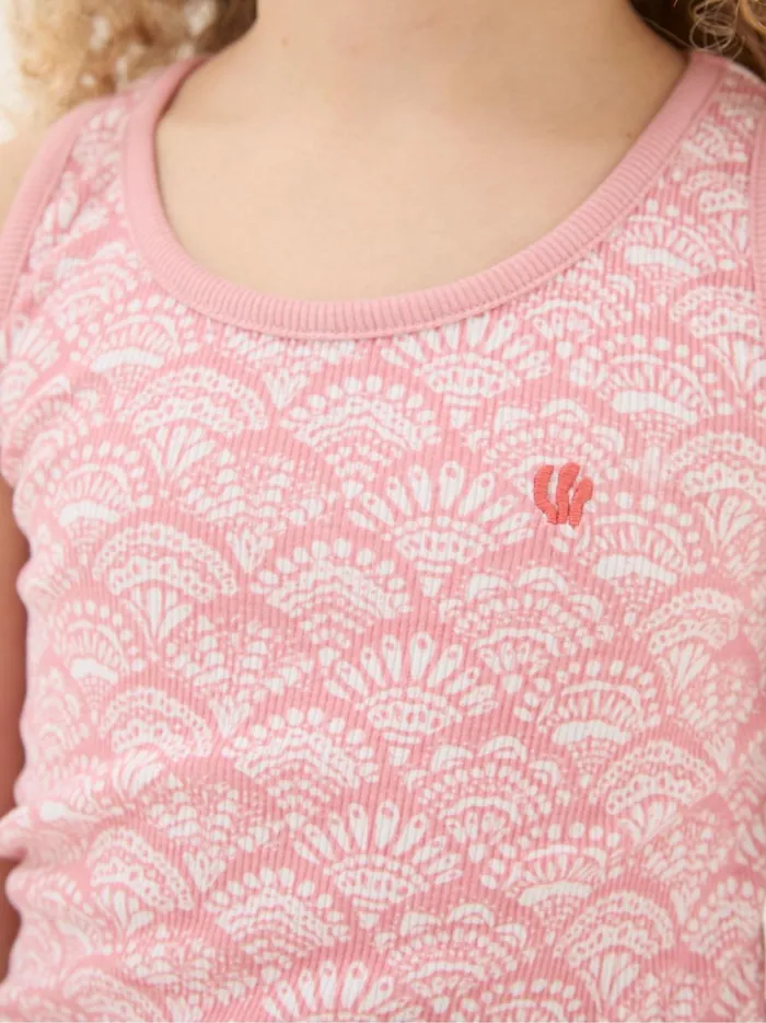 Kids Tops and TShirts Fat Face Pink Rib Vests 3 Pack