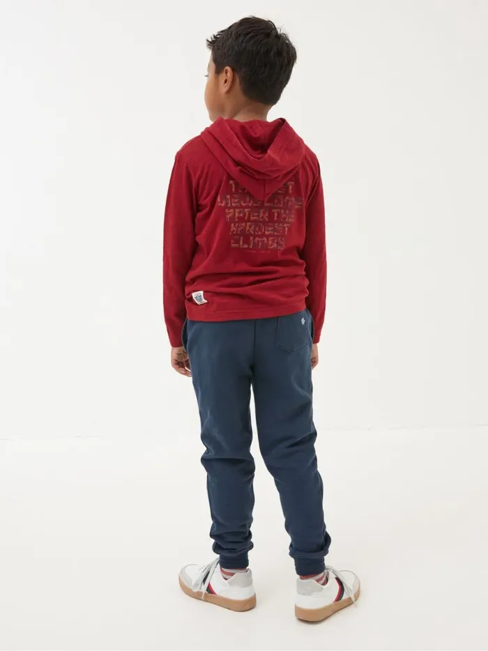 Kids Trousers Jeans and Joggers Fat Face Perry Blue Cotton Panel Joggers