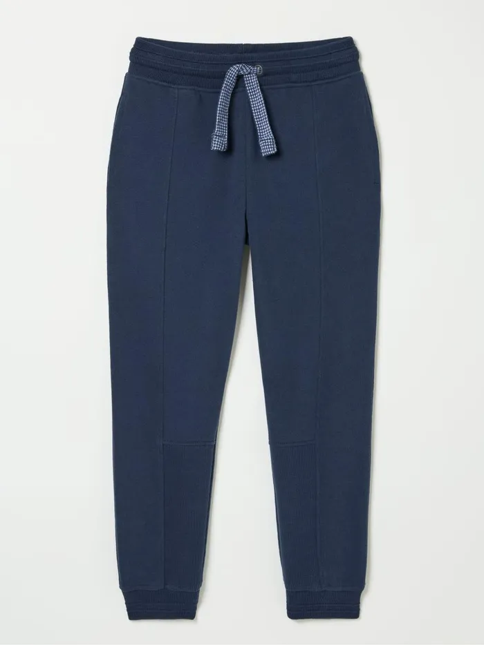 Kids Trousers Jeans and Joggers Fat Face Perry Blue Cotton Panel Joggers