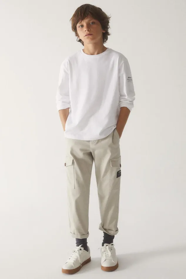 Kids White Tierra LongSleeved TShirt Ecoalf TShirts