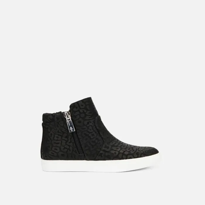Kiera Black Leopard Leather Sneaker Black Women Kenneth Cole Sneakers