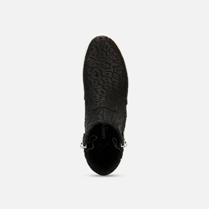 Kiera Black Leopard Leather Sneaker Black Women Kenneth Cole Sneakers