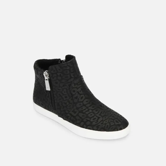 Kiera Black Leopard Leather Sneaker Black Women Kenneth Cole Sneakers