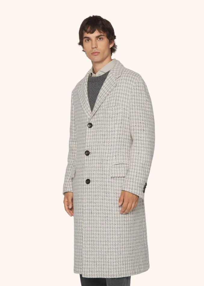 Kiton Outerwear HOUNDSTOOTH CASHMERE BLEND COAT 8211 Men Kiton Outerwear HOUNDSTOOTH CASHMERE BLEND COAT 8211 Men