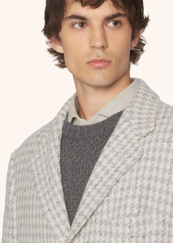Kiton Outerwear HOUNDSTOOTH CASHMERE BLEND COAT 8211 Men Kiton Outerwear HOUNDSTOOTH CASHMERE BLEND COAT 8211 Men