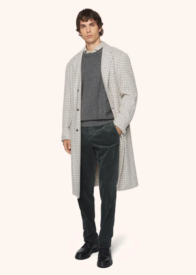 Kiton Outerwear HOUNDSTOOTH CASHMERE BLEND COAT 8211 Men Kiton Outerwear HOUNDSTOOTH CASHMERE BLEND COAT 8211 Men