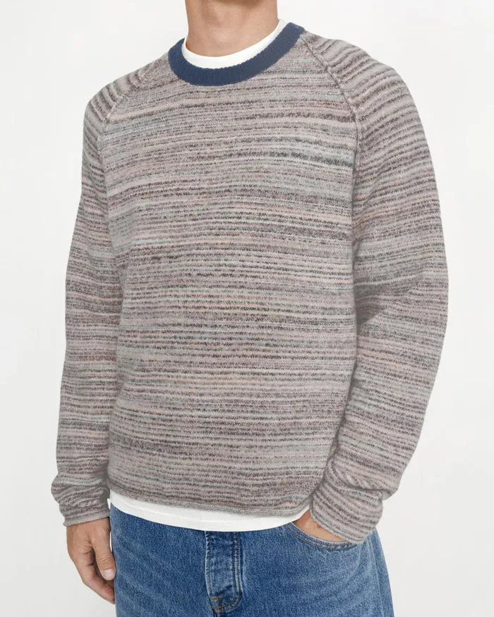 Knits MenWomen Stussy TEXTURED KNIT CONTRAST COLLAR CREW