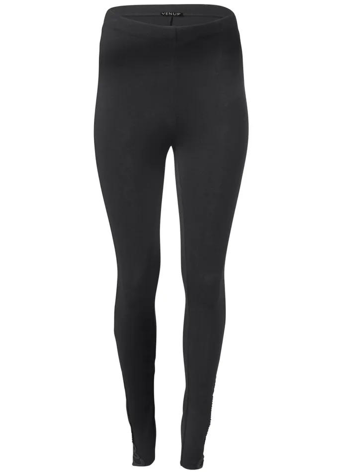LACE DETAIL LEGGINGS Black Women VENUS Bottoms
