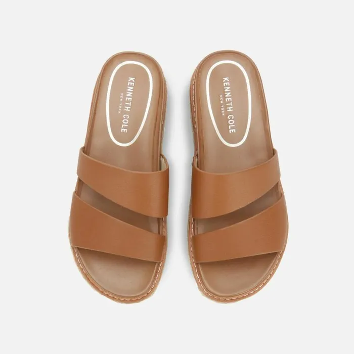 Laney Jute Wrapped Slide With Eva Cognac Women Kenneth Cole Sandals