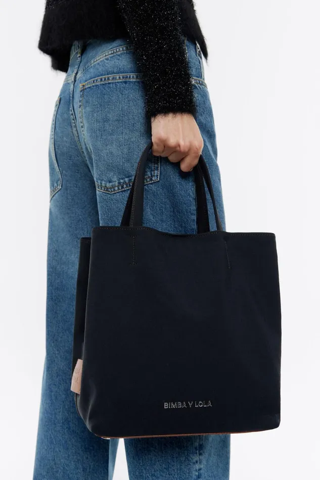 Large Anthracite Gabardine Chihuahua Bag Antracithe Women Bimba Y Lola Crossbody Bags