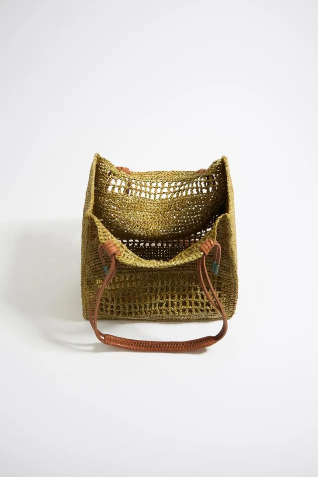 Large Khaki Raffia Tote Bag Khaki Women Bimba Y Lola Raffia Bags Large Khaki Raffia Tote Bag Khaki Women Bimba Y Lola Raffia Bags