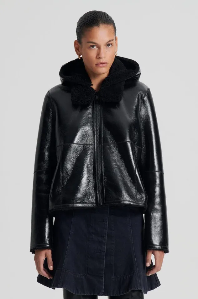 Leather Women Scanlan Theodore SHEARLING JACKET Blackblack Leather Women Scanlan Theodore SHEARLING JACKET Blackblack