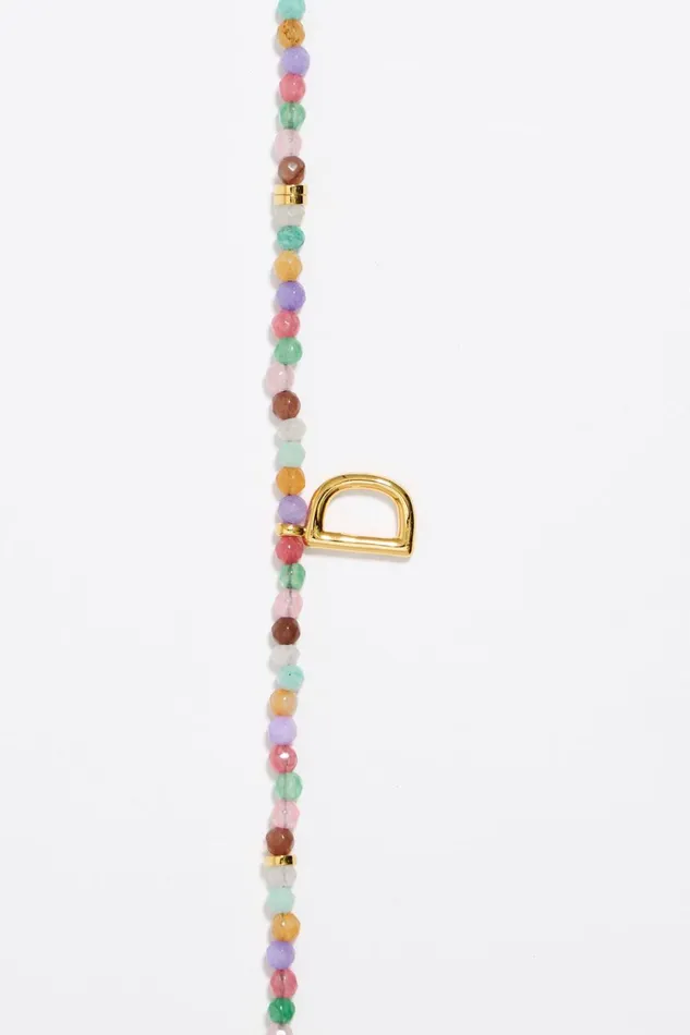 Letter D Multicolor Stones Necklace Gold Women Bimba Y Lola Jewelry Letter D Multicolor Stones Necklace Gold Women Bimba Y Lola Jewelry