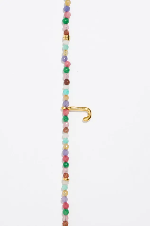 Letter J Multicolor Stones Necklace Gold Women Bimba Y Lola Alphabet Letter J Multicolor Stones Necklace Gold Women Bimba Y Lola Alphabet