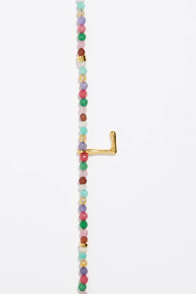 Letter L Multicolor Stones Necklace Gold Women Bimba Y Lola Alphabet Letter L Multicolor Stones Necklace Gold Women Bimba Y Lola Alphabet