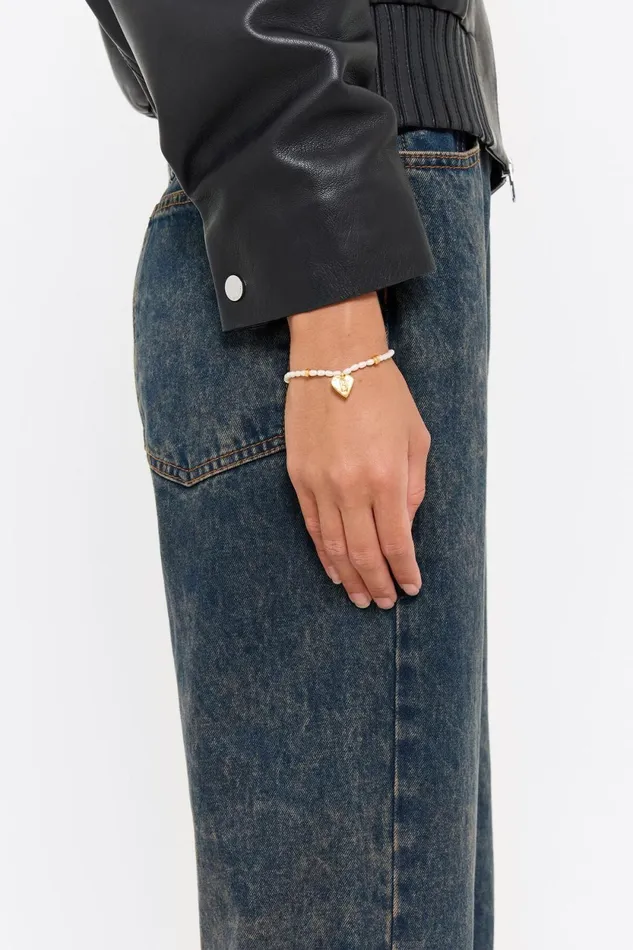 Letter U Heart And Pearl Bracelet Gold Women Bimba Y Lola Alphabet Letter U Heart And Pearl Bracelet Gold Women Bimba Y Lola Alphabet