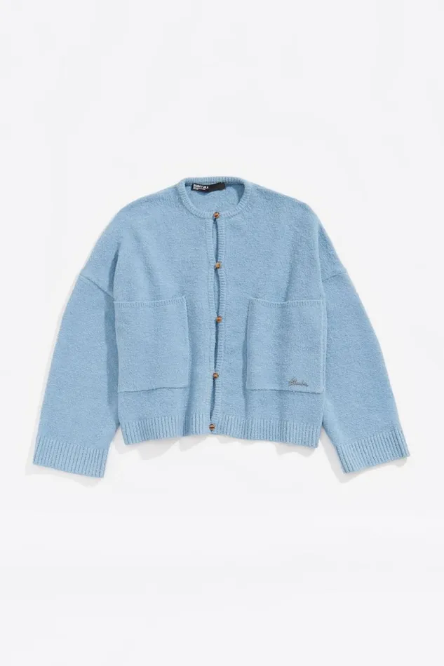 Light Blue Boxy Cardigan Light Blue Women Bimba Y Lola Knitwear Light Blue Boxy Cardigan Light Blue Women Bimba Y Lola Knitwear