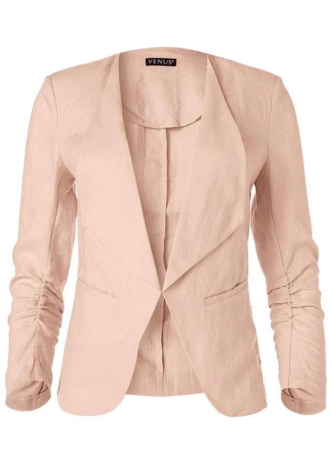 LINEN BLAZER Light Pink Women VENUS Blazers