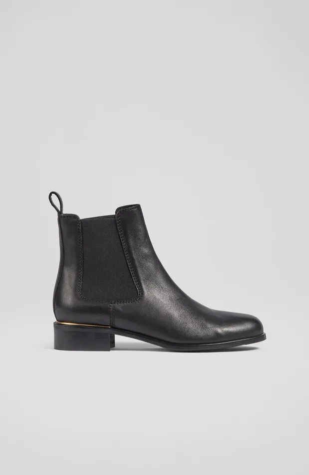 LK Bennett Ezra Black Leather Chelsea Boots Women Boots