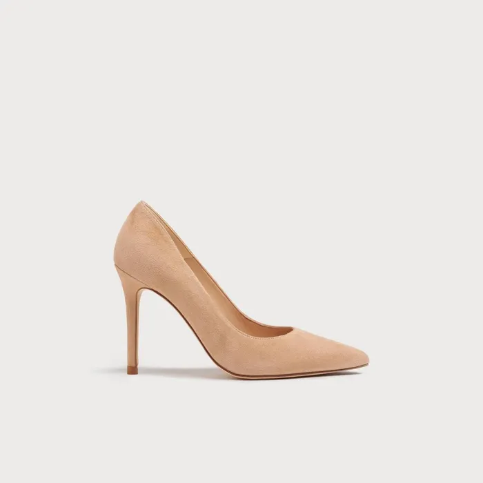 LK Bennett Fern Navy Suede Pointed Toe Courts Women Court Shoes