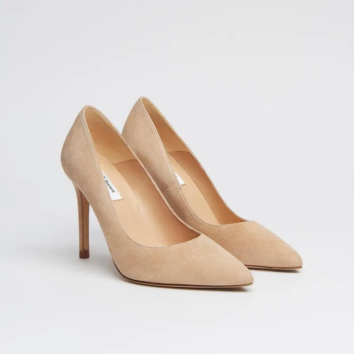 LK Bennett Fern Navy Suede Pointed Toe Courts Women Court Shoes