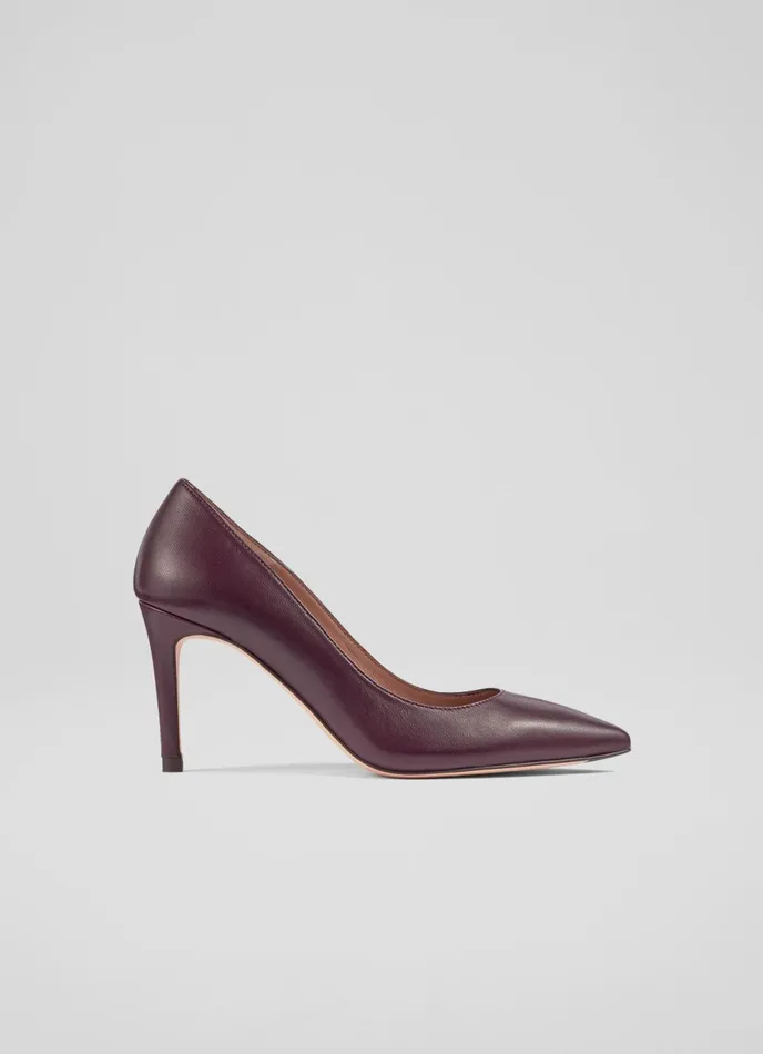 LK Bennett Floret Nude 4 Leather Pointed Courts Women Court Shoes