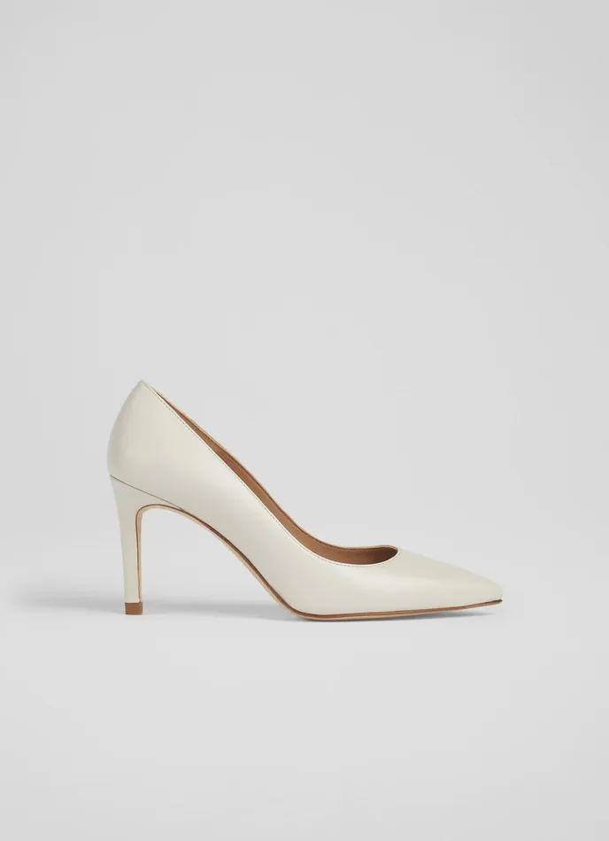 LK Bennett Floret Nude 4 Leather Pointed Courts Women Court Shoes