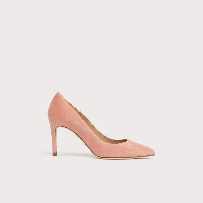 LK Bennett Floret Pink Clay Suede Pointed Toe Courts Women Court Shoes