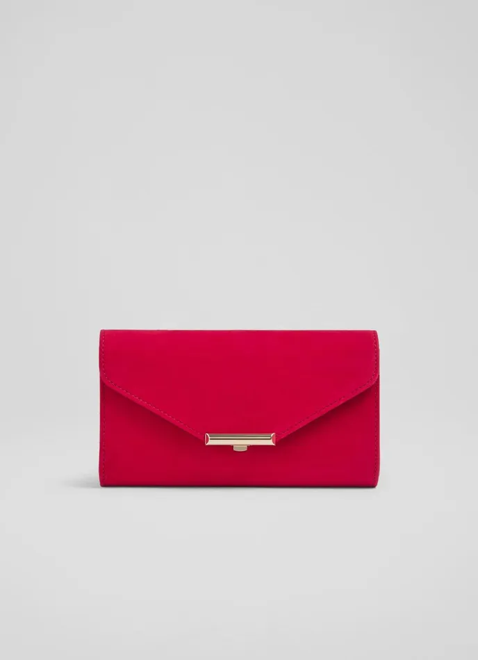 LK Bennett Lucy Navy Suede Envelope Clutch Women Clutch Bags