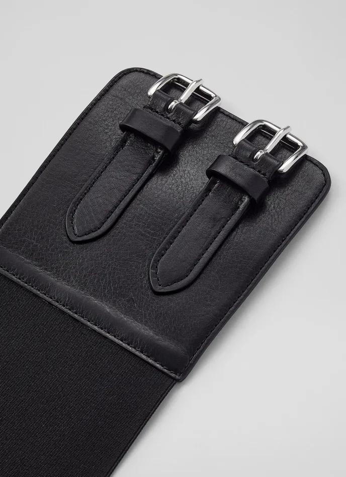 LK Bennett Lula Black Leather Corset Belt Women Belts LK Bennett Lula Black Leather Corset Belt Women Belts