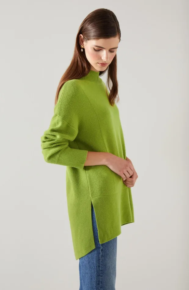 LK Bennett Milly Purple Sustainably Sourced Merino Dipped Hem Jumper Women Knitwear
