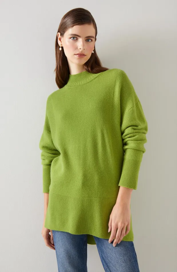 LK Bennett Milly Purple Sustainably Sourced Merino Dipped Hem Jumper Women Knitwear