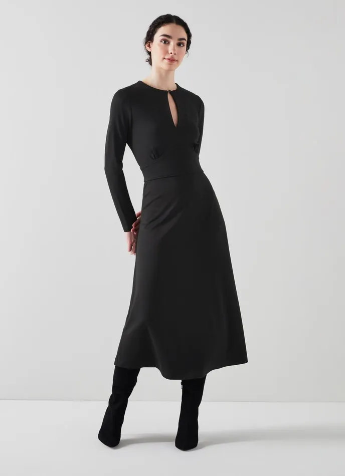 LK Bennett Sera Green Lenzing Ecovero Viscose Blend Dress Women Dresses