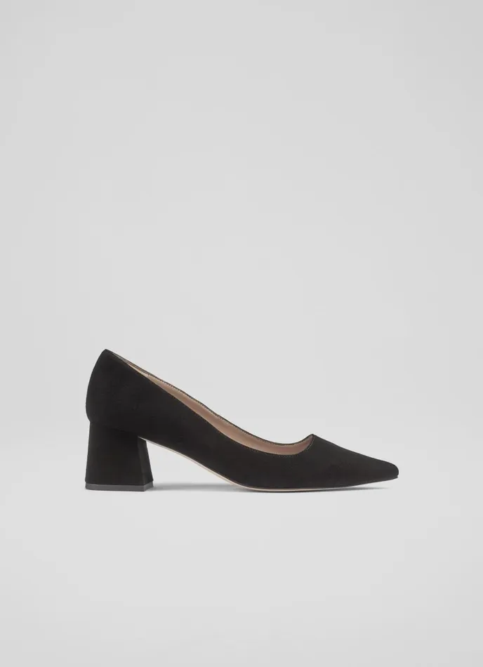 LK Bennett Sloane Green Suede Block Heel Courts Women Court Shoes