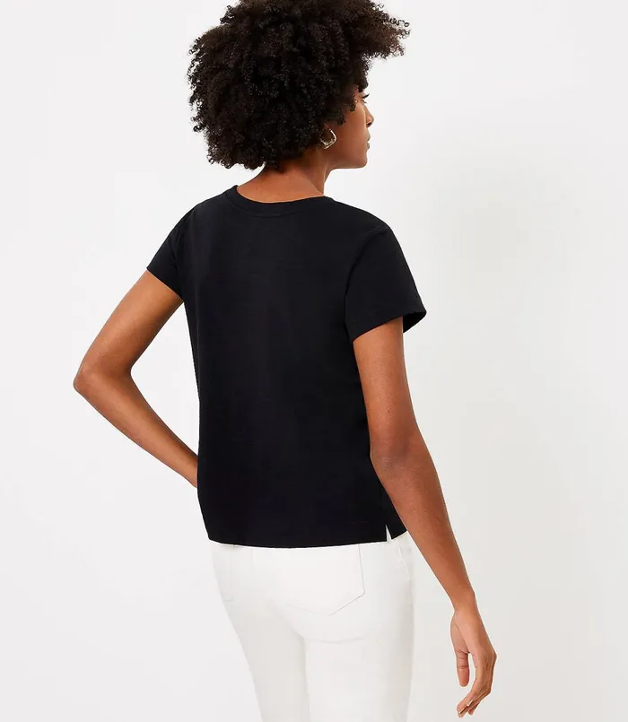 LOFT Ciara LeRoy X BCRF Tee Black Women Loungewear