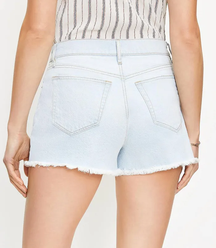 LOFT Distressed High Rise Cut Off Denim Shorts In Bleach Out Wash Bleach Out Wash Women Shorts
