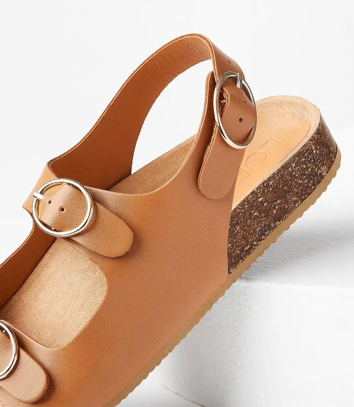 LOFT Double Strap Sandals Black Women Shoes
