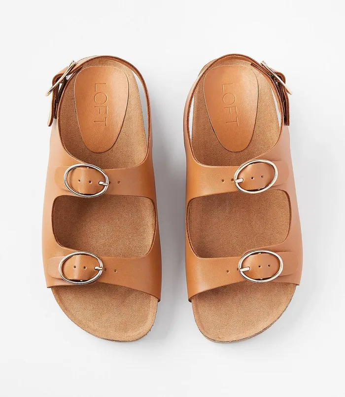 LOFT Double Strap Sandals Black Women Shoes
