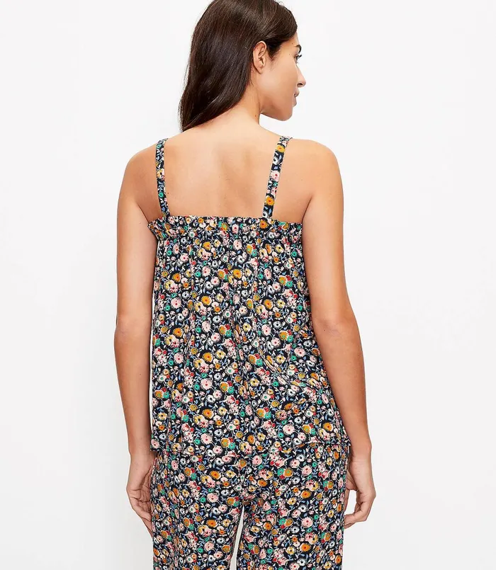 LOFT Floral Pajama Cami Nautical Navy Women Sleepwear