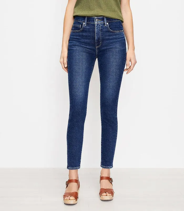 LOFT High Rise Skinny Jeans In Pure Dark Indigo Wash Pure Dark Indigo Wash Women Jeans LOFT High Rise Skinny Jeans In Pure Dark Indigo Wash Pure Dark Indigo Wash Women Jeans