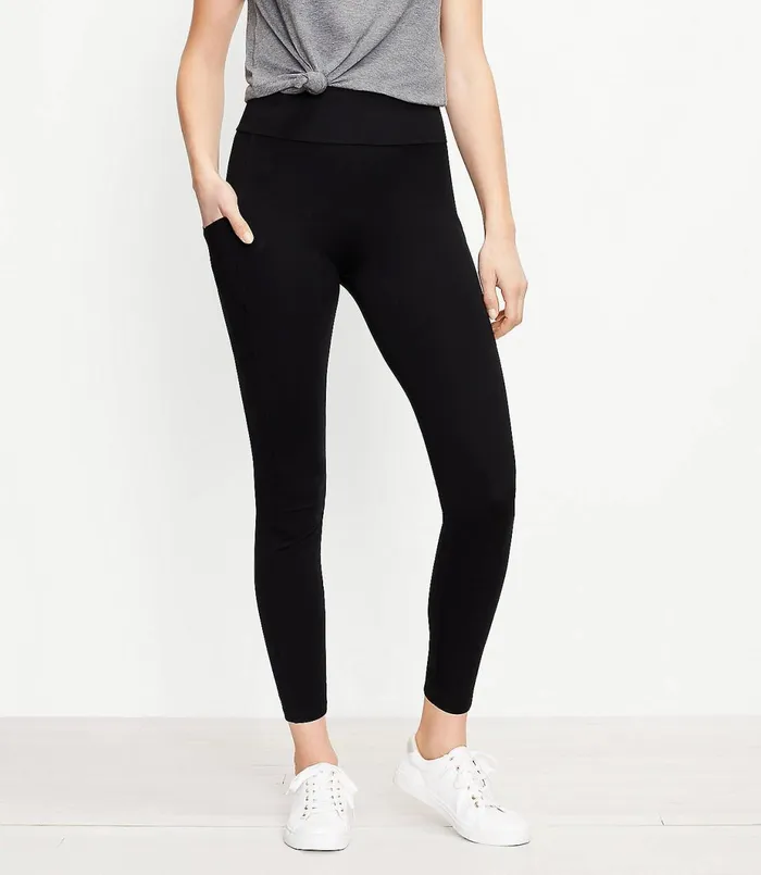 LOFT Lou and Grey Lite Ponte Crop Pocket Leggings Forever Navy Women Loungewear LOFT Lou and Grey Lite Ponte Crop Pocket Leggings Forever Navy Women Loungewear