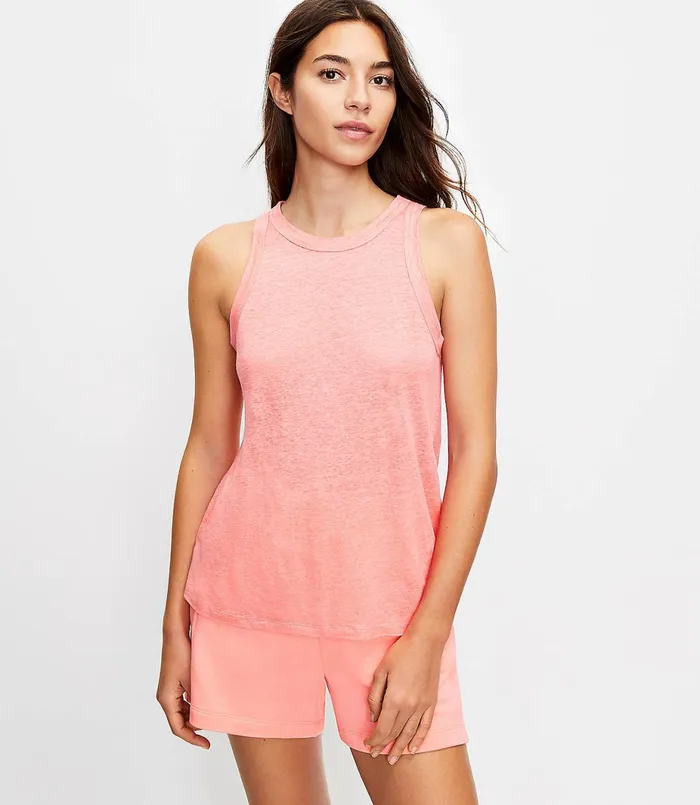 LOFT Lou and Grey Softserve Linen Tank Top Sunny Lime Women Loungewear