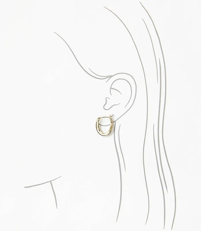 LOFT Modern Twist Hoop Earrings Gold Women Jewelry