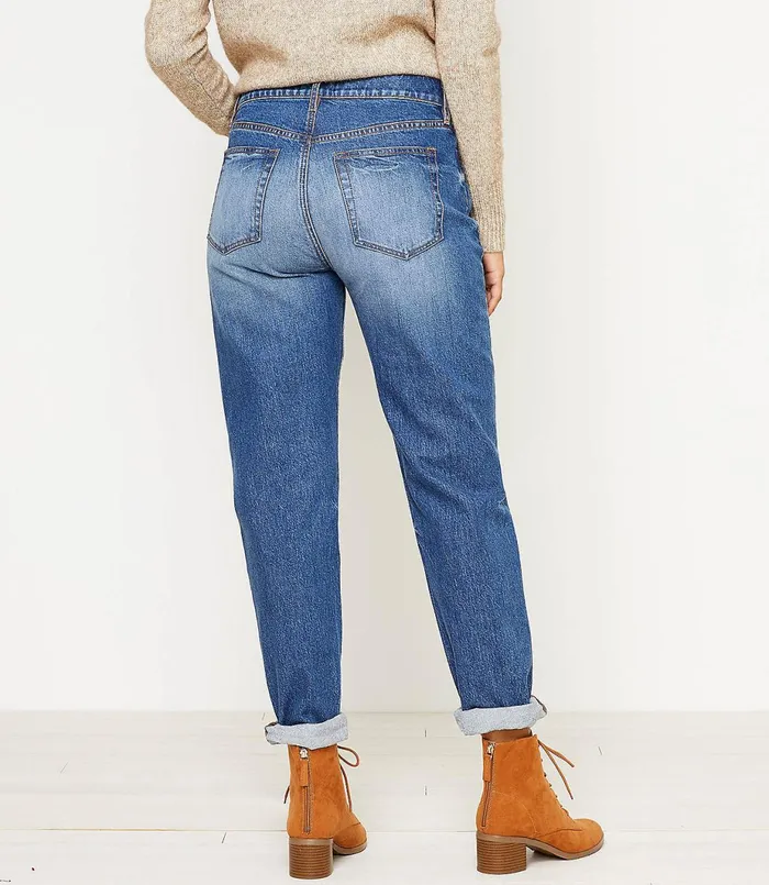 LOFT Petite Boyfriend Jeans In Vintage Dark Wash Vintage Dark Wash Women Petite Jeans